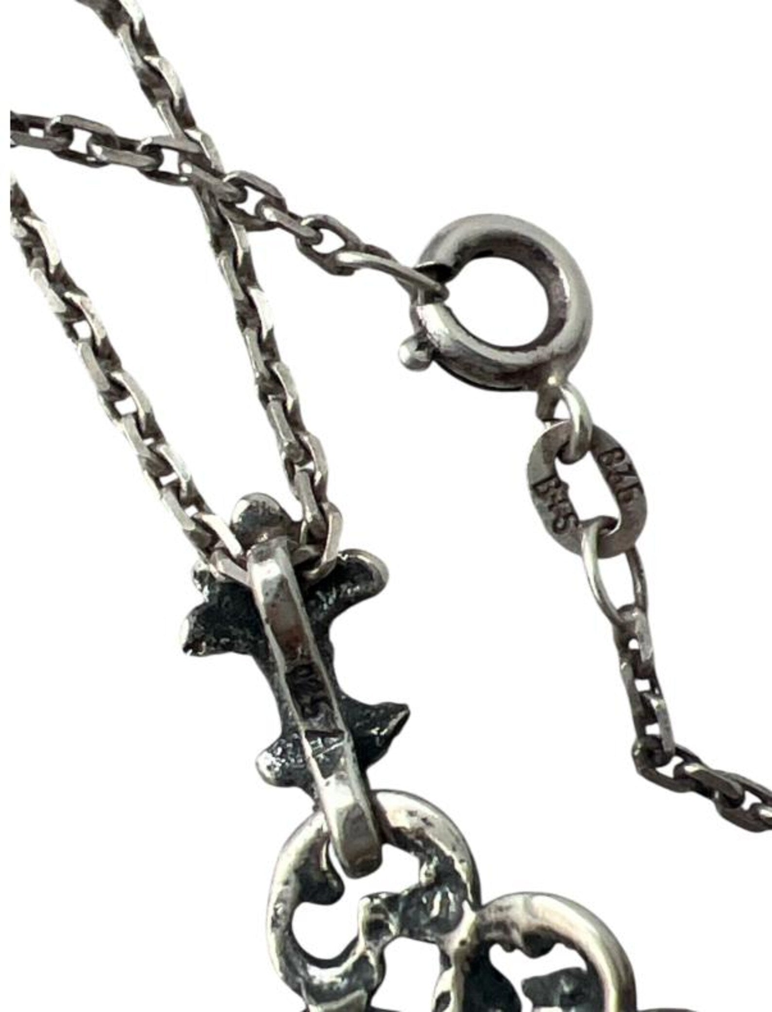 Vintage TEKA Sterling Silver Rose Pendant Necklace, Theodor Klotz German Floral Necklace