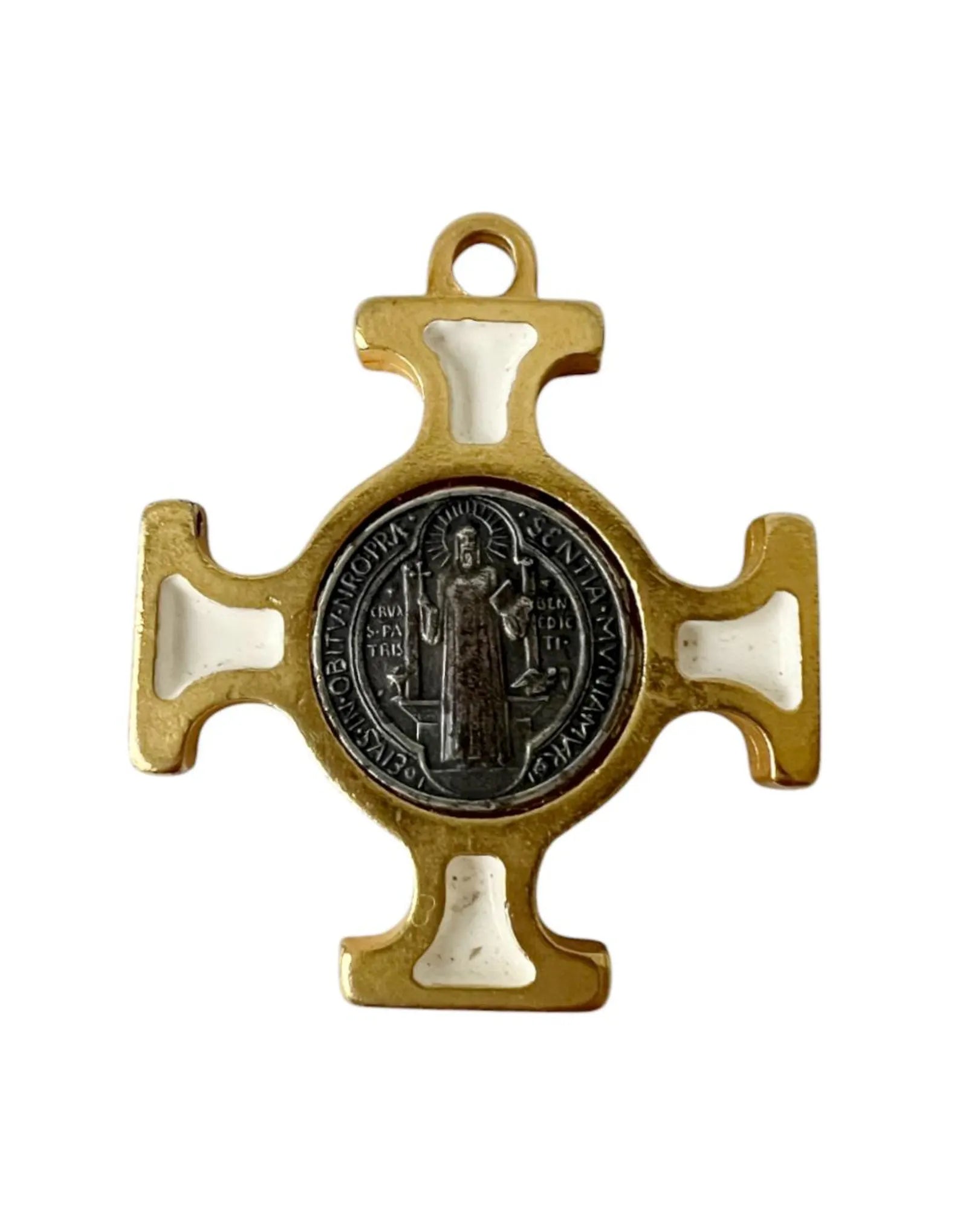 Saint Benedict Cross Pendant with Inserted Medal.