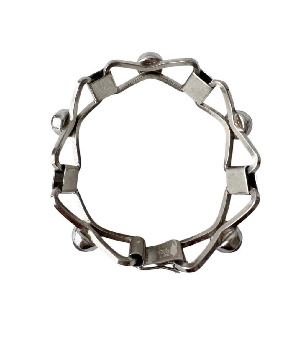 Vintage Modernist Silver & Amethyst Bracelet by Katja Lührs (KLS), Lübeck