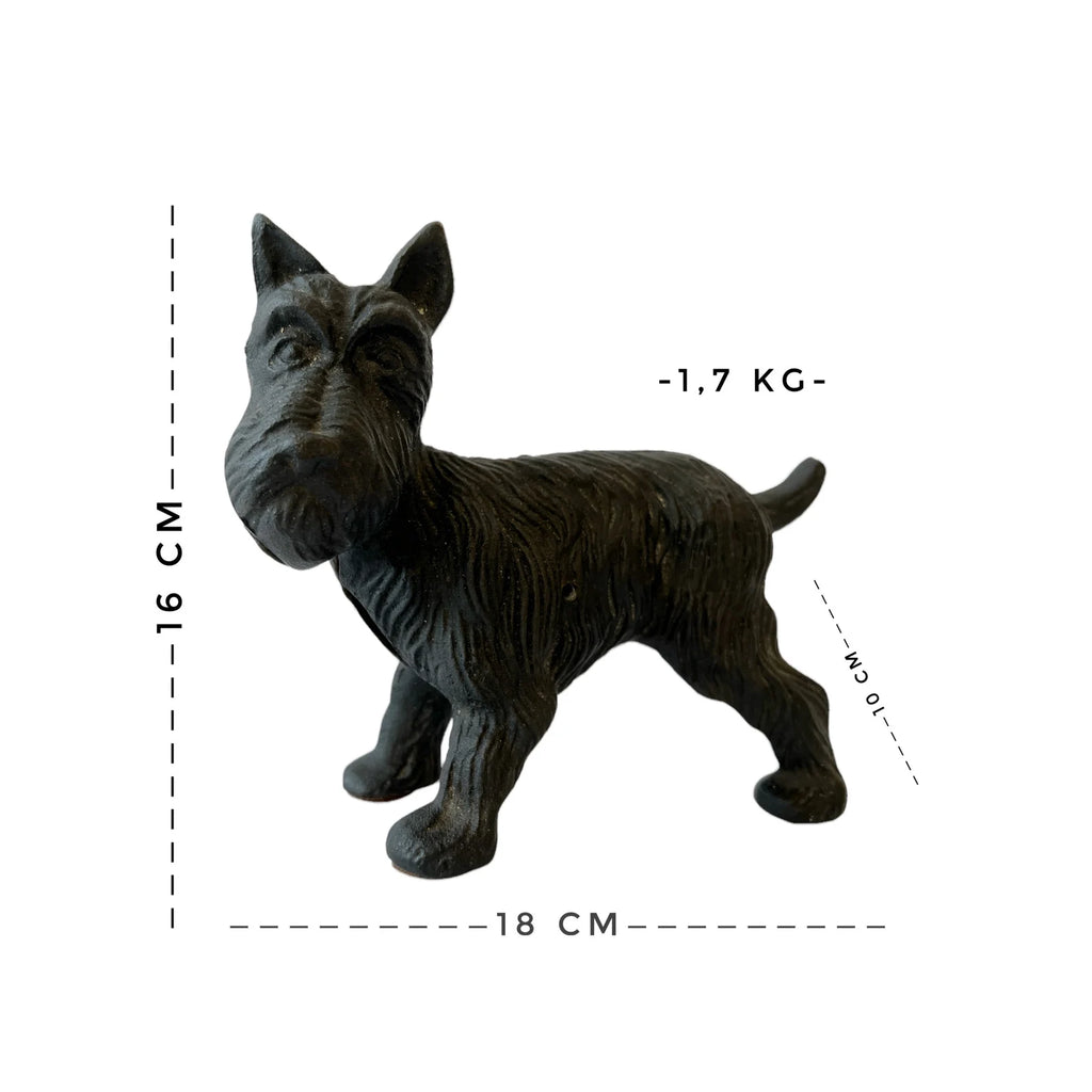 Vintage Cast Iron Scottie Dog Doorstop Black Terrier Bookend