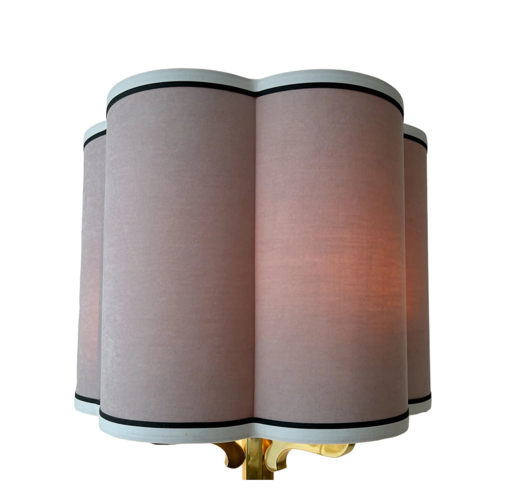 Vintage Velvet Lampshade: Curved Soft Matte Fabric, UNO Fitting