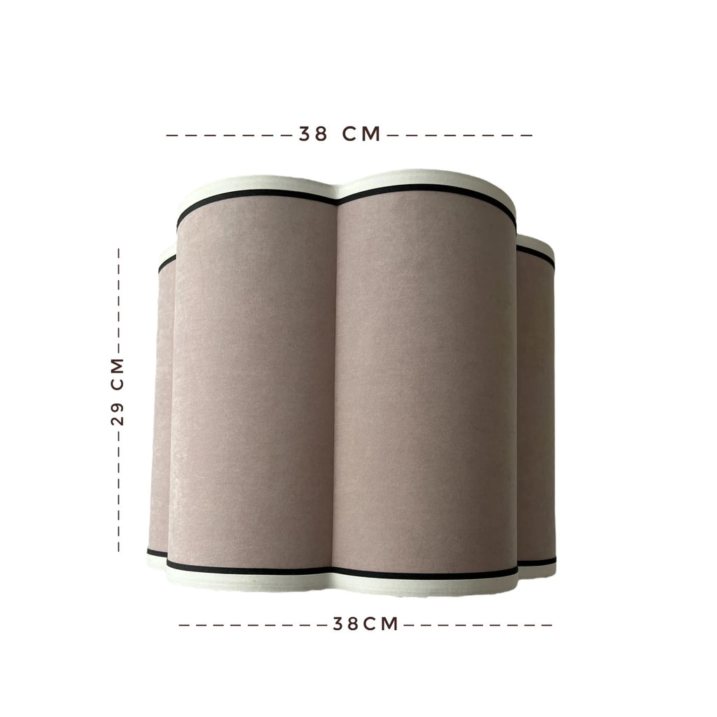 Vintage Velvet Lampshade: Curved Soft Matte Fabric, UNO Fitting