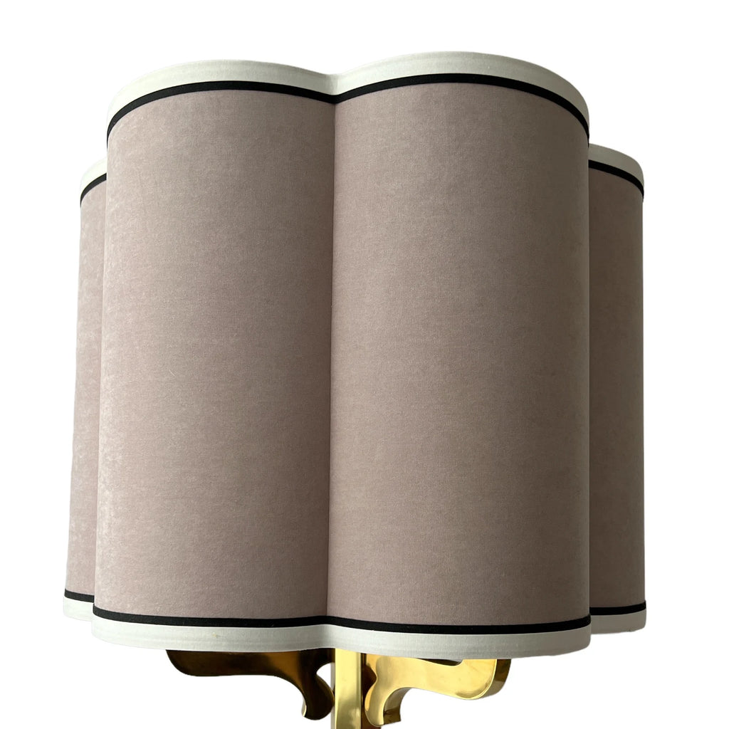 Vintage Velvet Lampshade: Curved Soft Matte Fabric, UNO Fitting