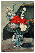 Vintage Cézanne Flowers Delft Vase Canvas Reproduction Painting 1955 Obpacher Munich
