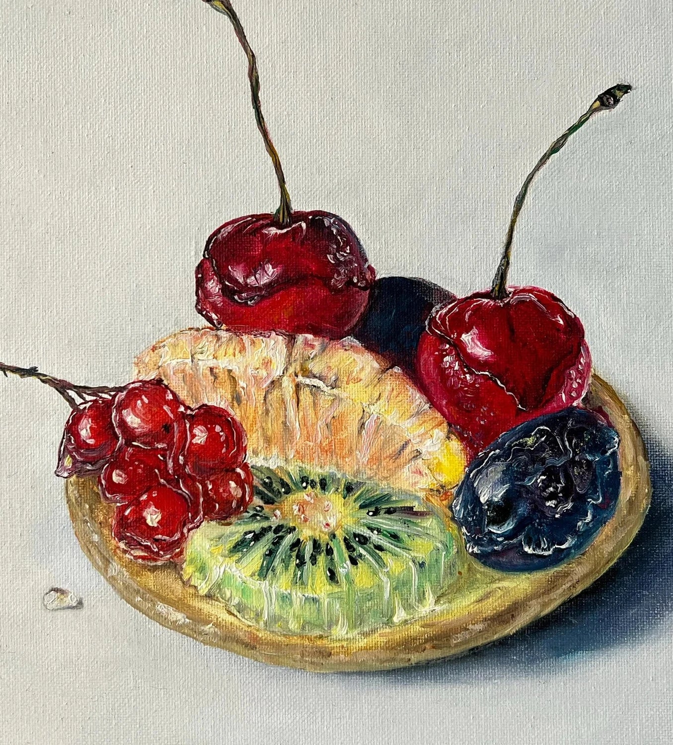 Original oil Painting on Canvas, titled “Fruit Tart”.