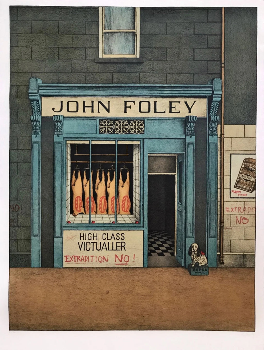 Klaus Moritz “Butcher - John Foley,”  Signed Lithograph • Limited Edition Art Print. 1970s