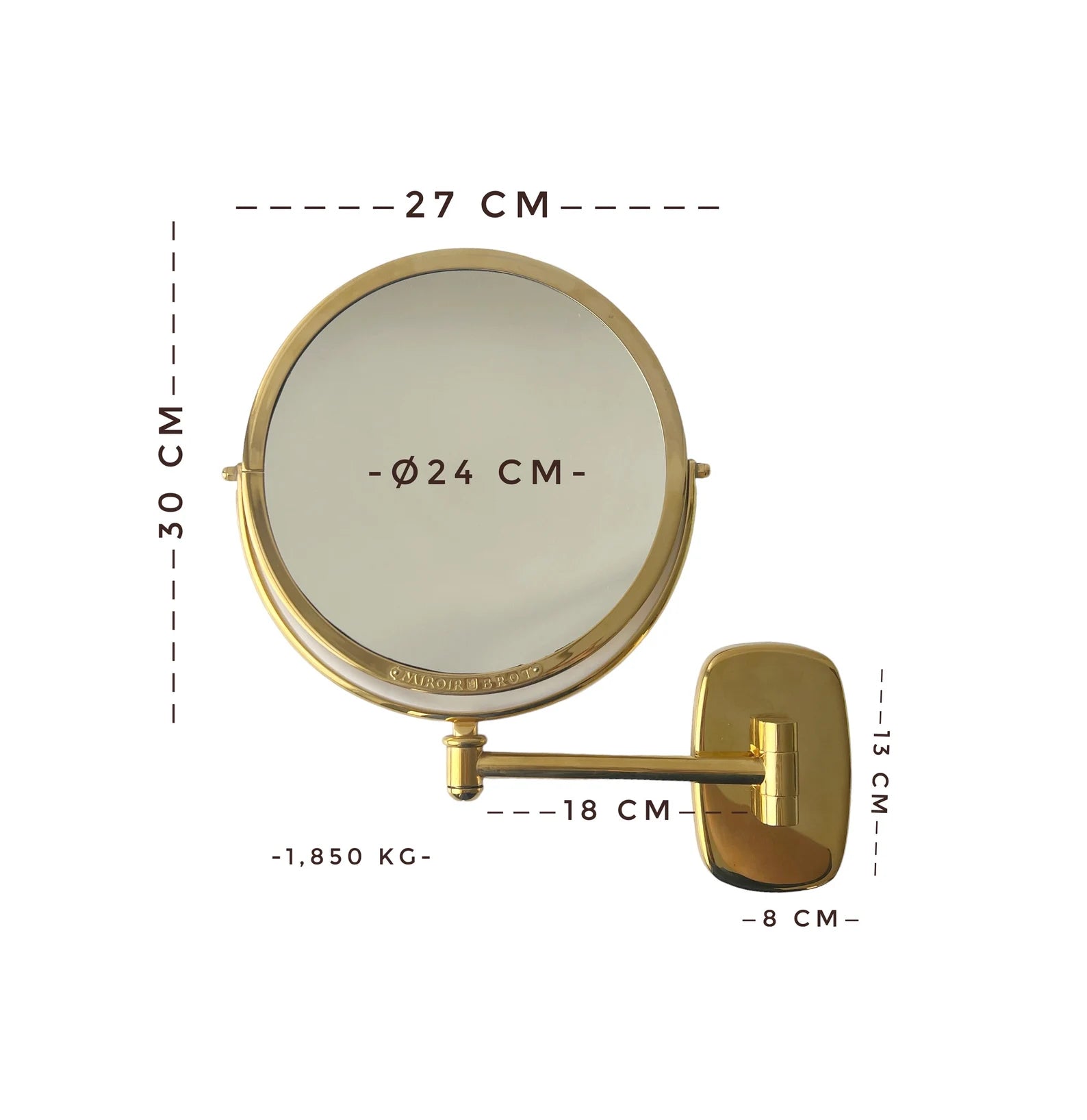 Vanity Wall-Mounted Mirror by Miroir Brot France.
