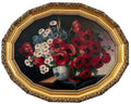 Floral Still Life Oil Painting: Daisies, Cornflowers, Poppies, Ornate Frame