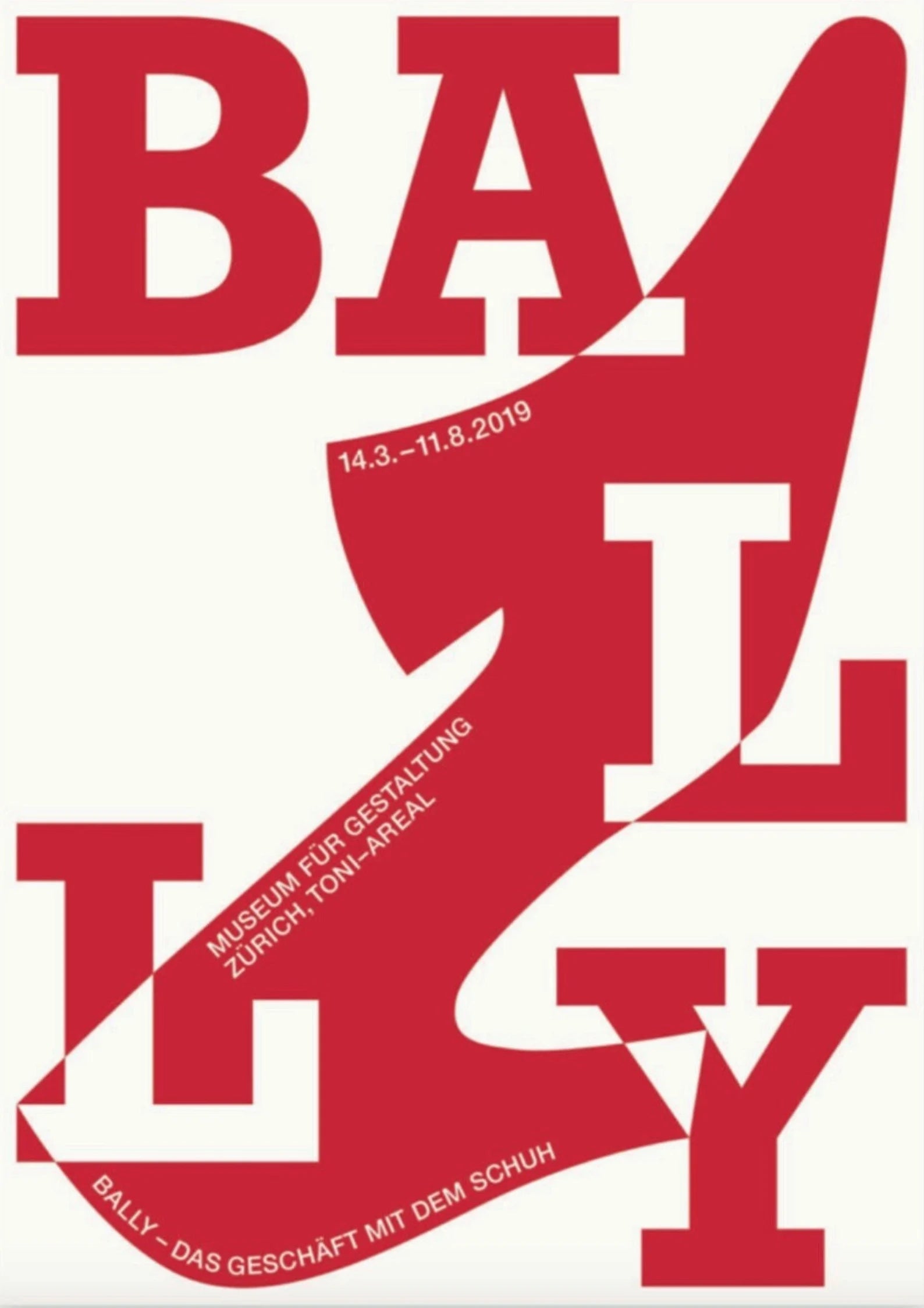 Bally, Red, Original Exhibition Museum Poster, Screenprint
