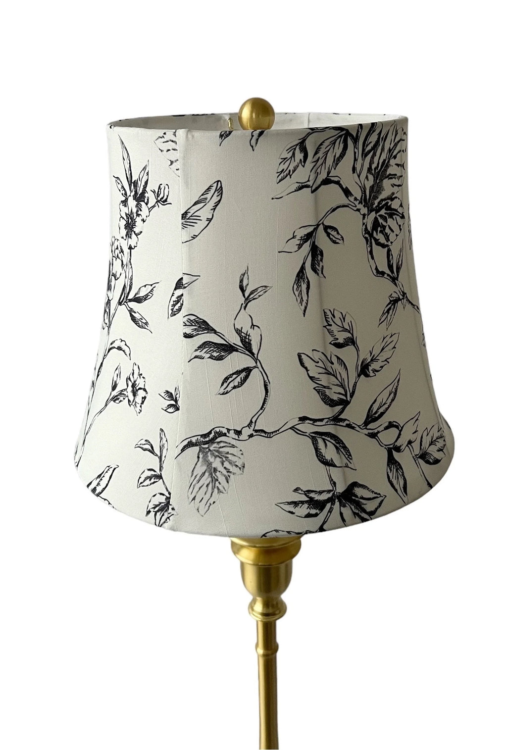 Pair Lauren Ralph Lauren Brushed Brass Table Lamps With Floral Fabric Shades