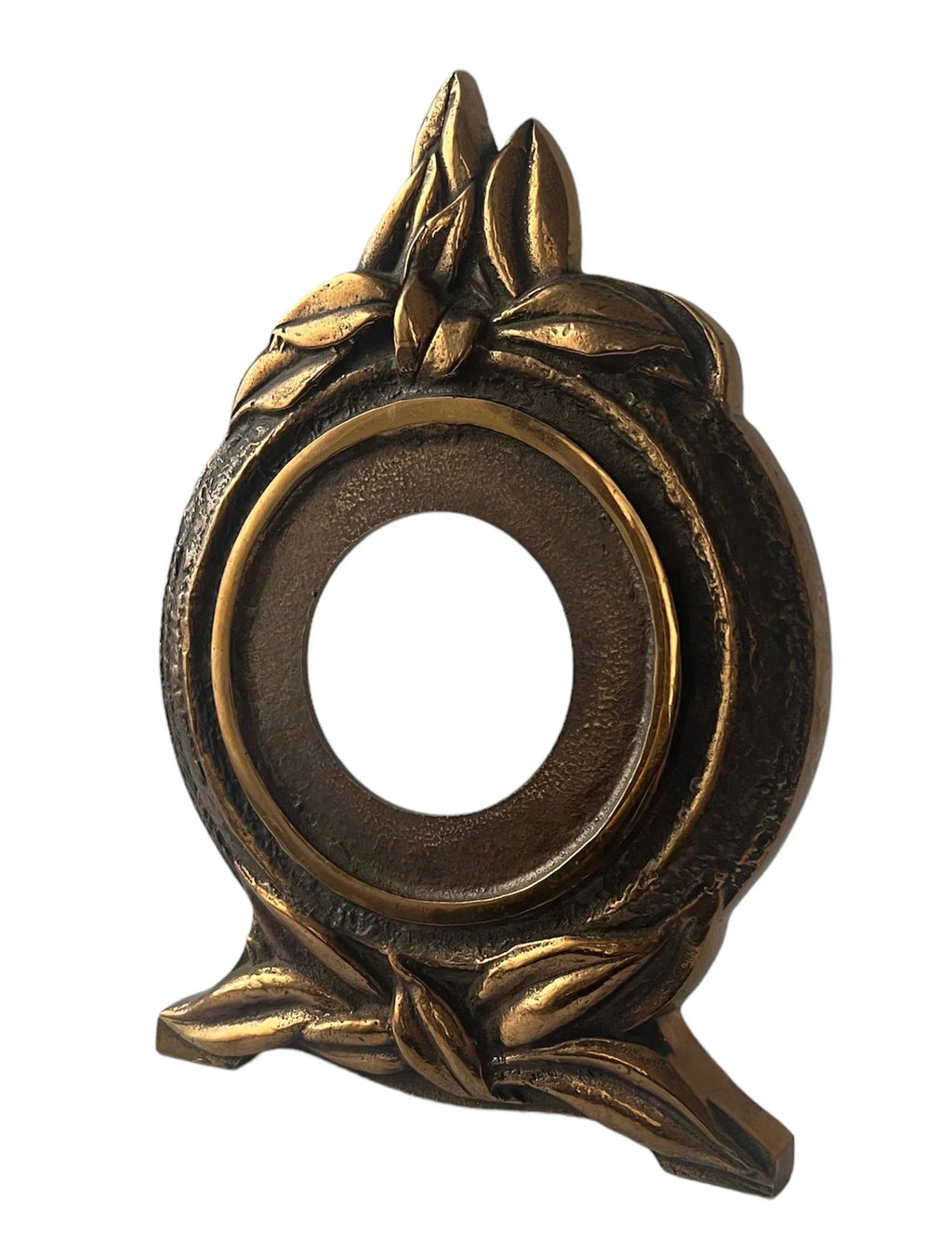 Art Nouveau Jugendstil Mantel Case, Sculptural Leaf Frame, Early 20th Century
