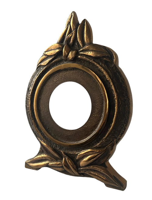 Art Nouveau Jugendstil Mantel Case, Sculptural Leaf Frame, Early 20th Century
