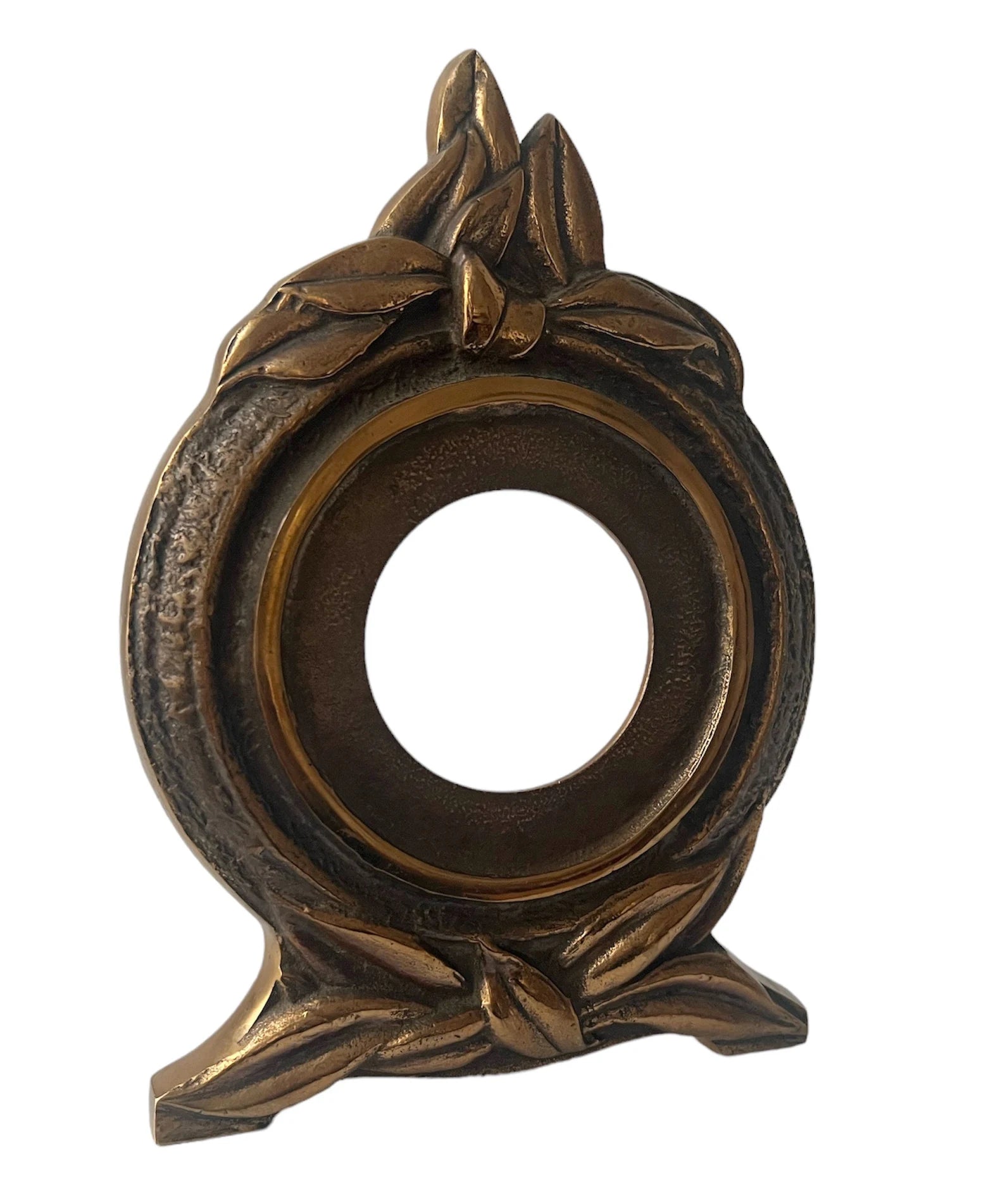 Art Nouveau Jugendstil Mantel Case, Sculptural Leaf Frame, Early 20th Century