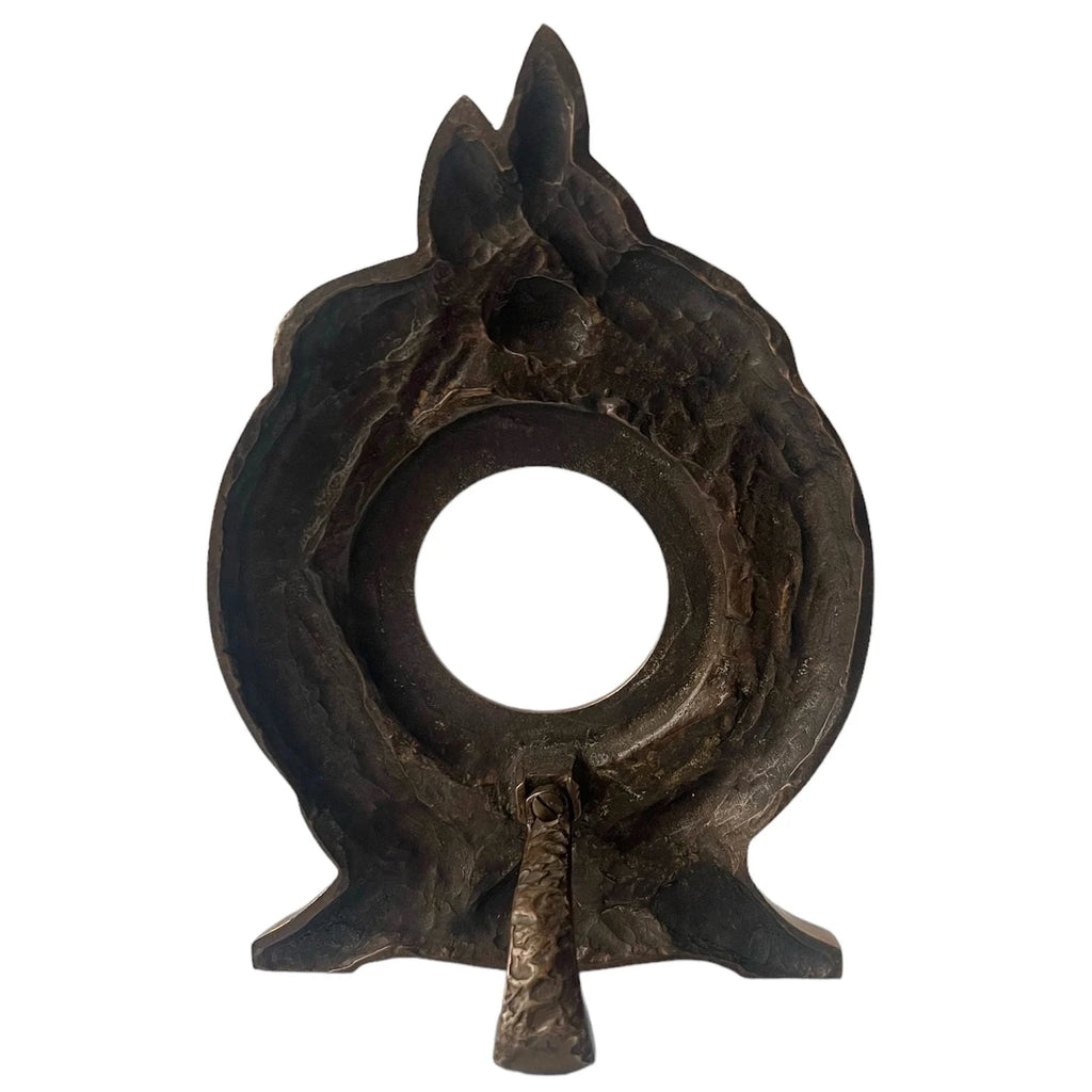 Art Nouveau Jugendstil Mantel Case, Sculptural Leaf Frame, Early 20th Century
