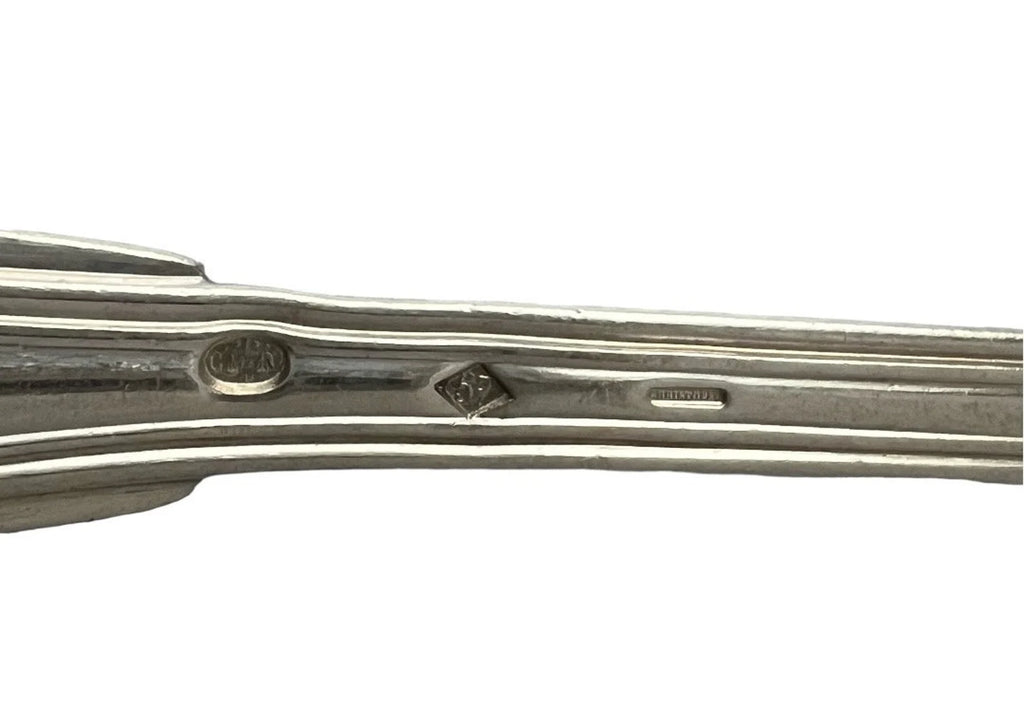 Set of 6 Christofle Silver-Plated Dinner Spoons: Chinon Fiddle Pattern, c.1900 French Elegance