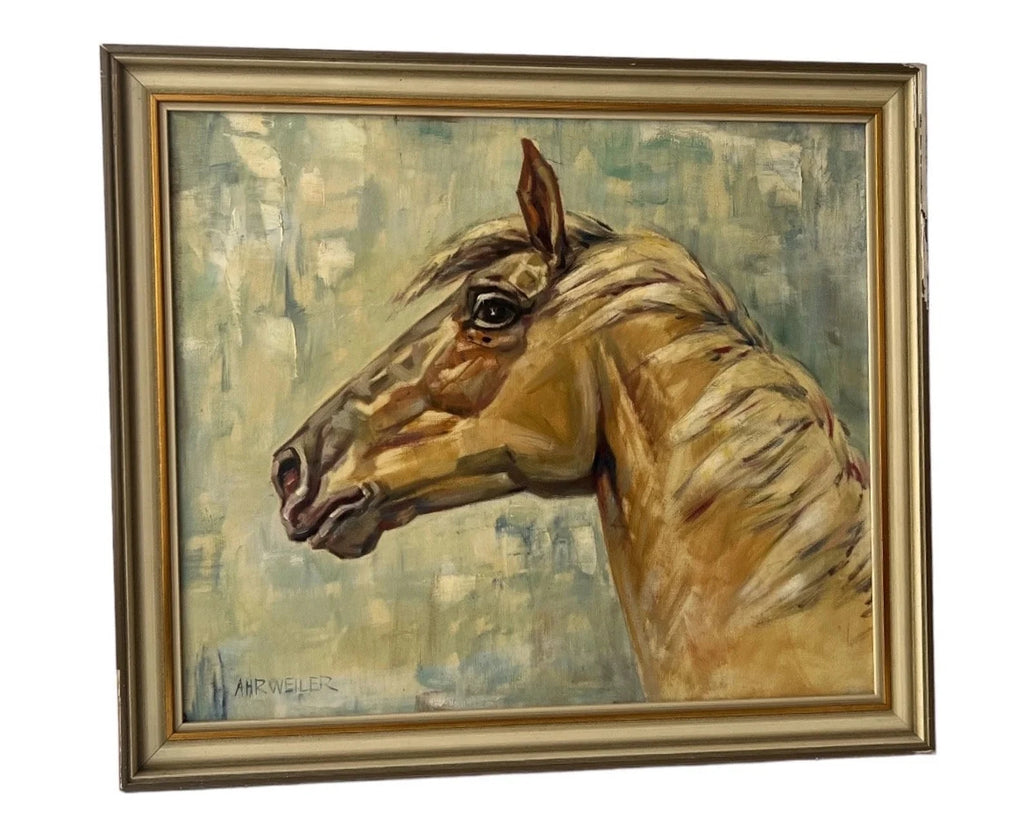 Mid-Century Horse Oil Painting by Willy P. Ahrweiler (1905–1987), Signed, Framed