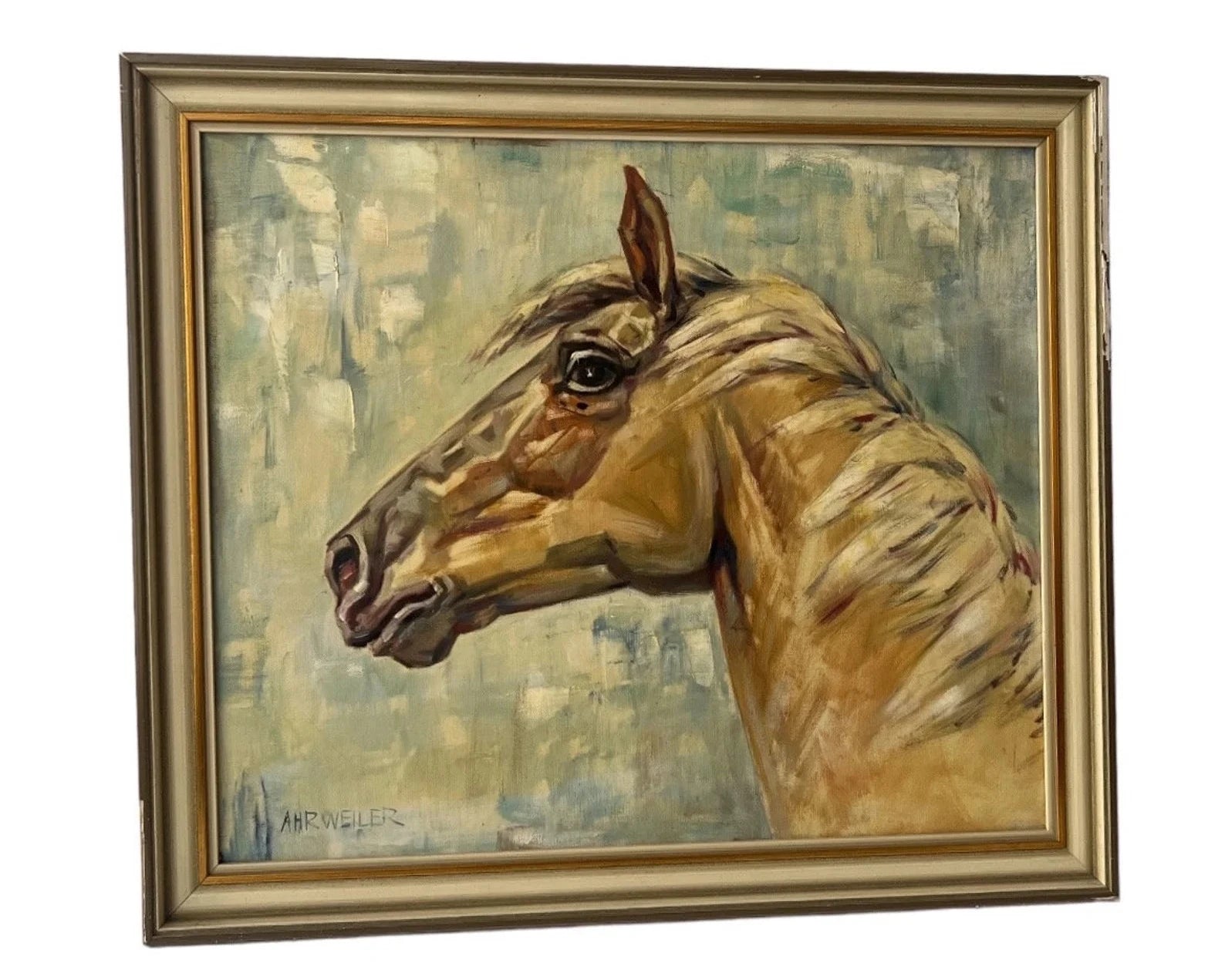 Mid-Century Horse Oil Painting by Willy P. Ahrweiler (1905–1987), Signed, Framed