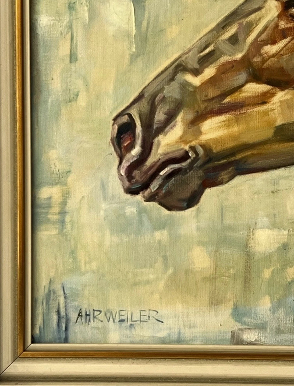 Mid-Century Horse Oil Painting by Willy P. Ahrweiler (1905–1987), Signed, Framed