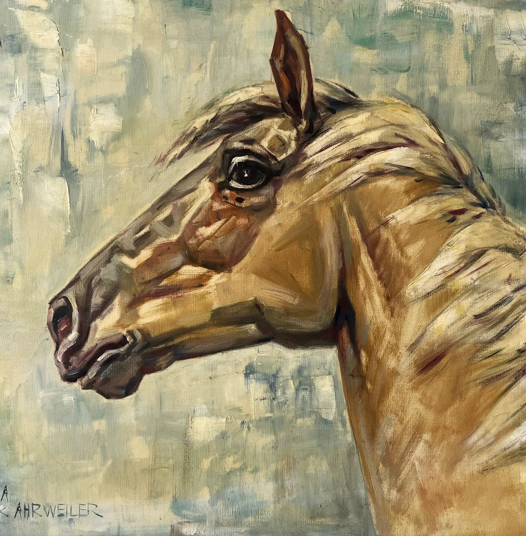 Mid-Century Horse Oil Painting by Willy P. Ahrweiler (1905–1987), Signed, Framed