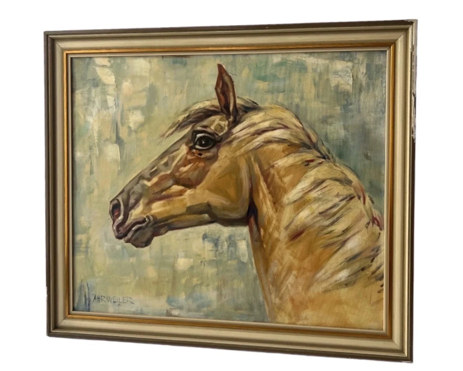 Mid-Century Horse Oil Painting by Willy P. Ahrweiler (1905–1987), Signed, Framed