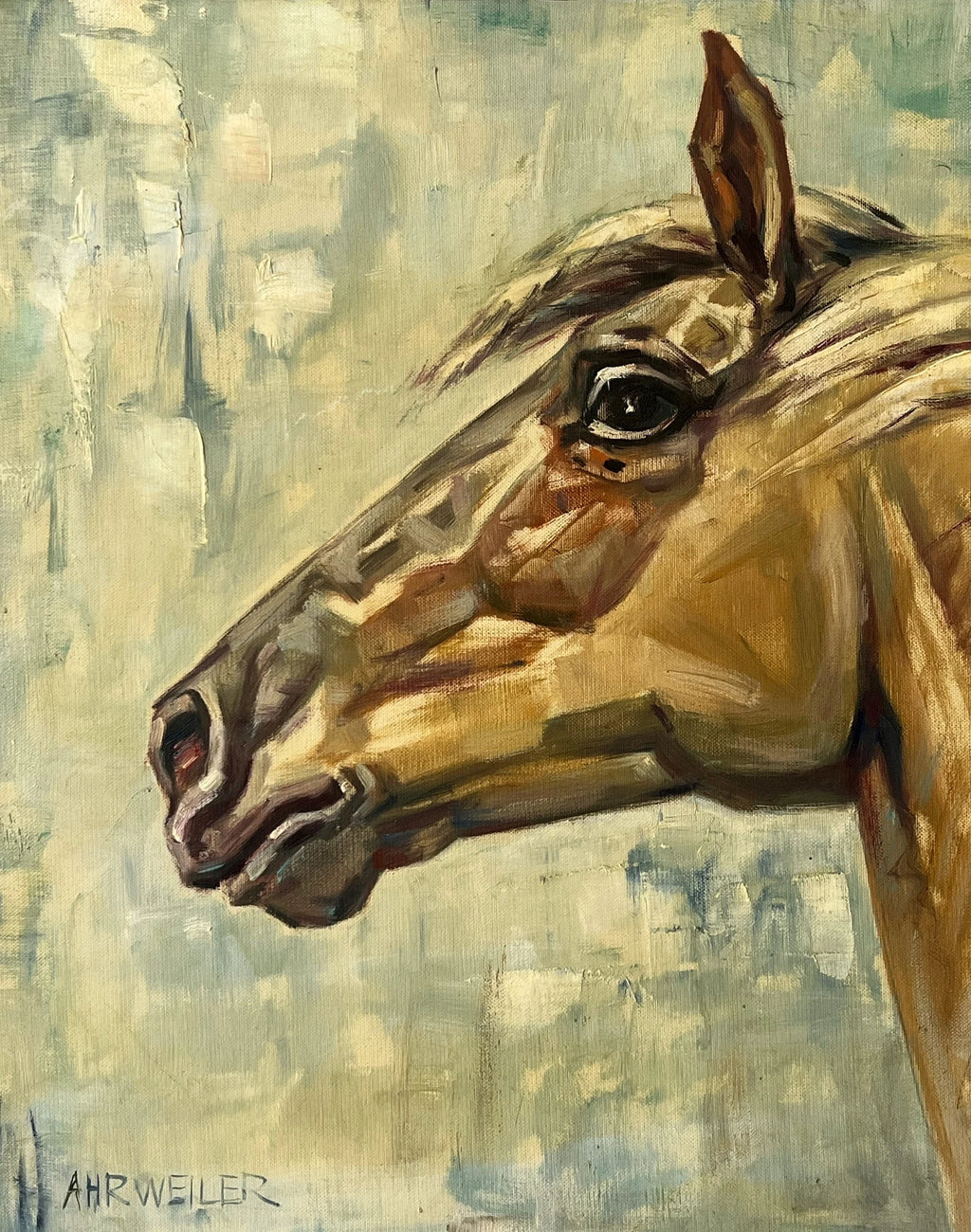 Mid-Century Horse Oil Painting by Willy P. Ahrweiler (1905–1987), Signed, Framed