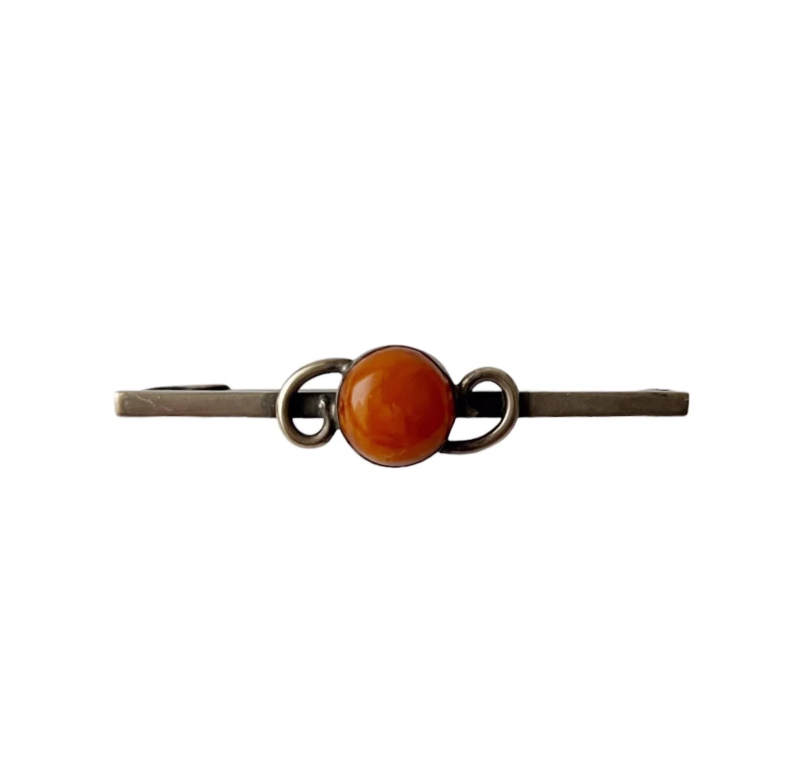 Vintage Art Nouveau  Amber Bar Brooch.