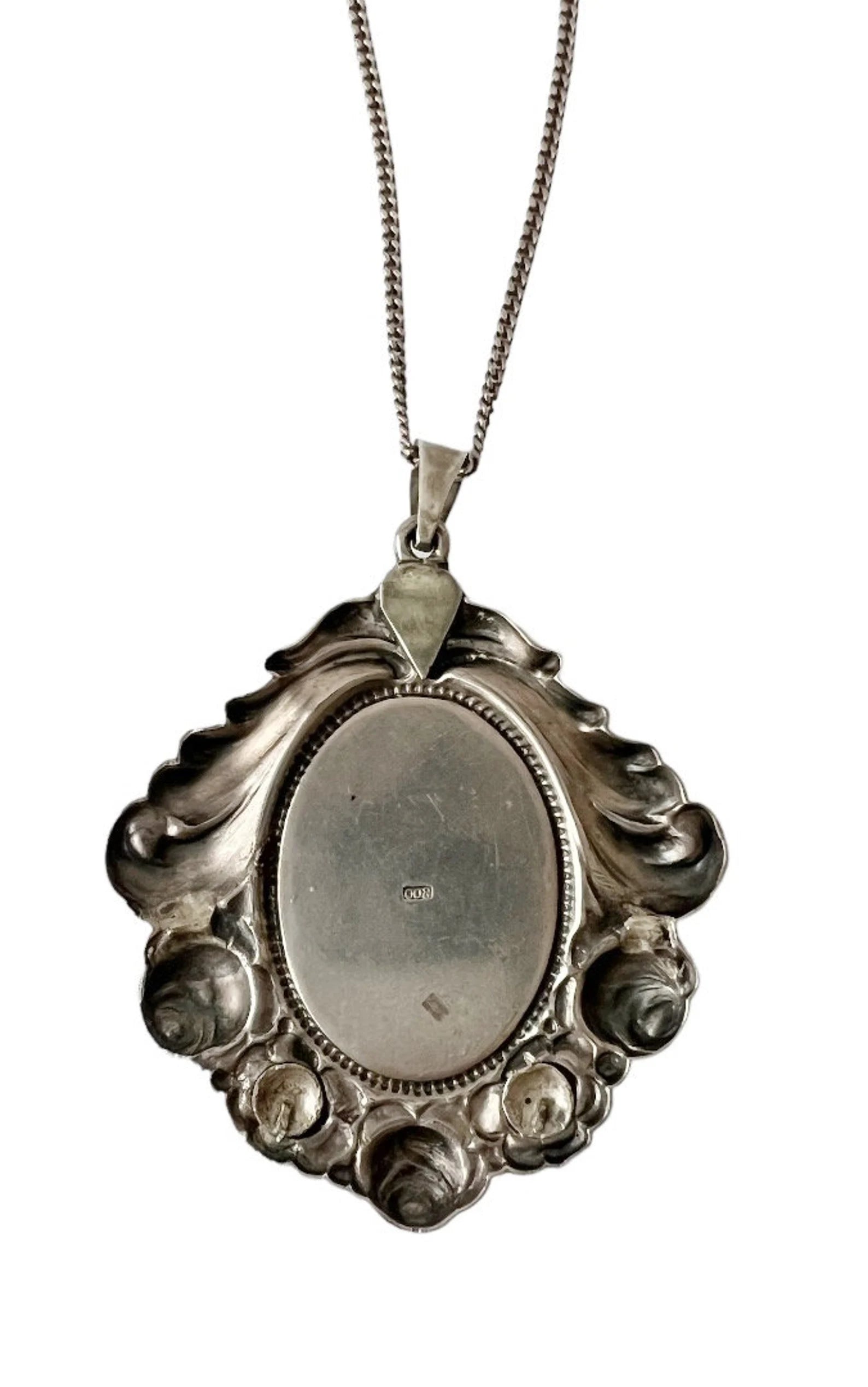 Antique Art Nouveau  Silver Chalcedony.