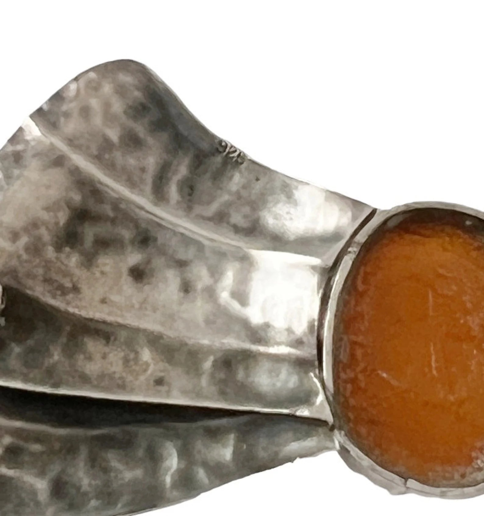 Vintage Bow Brooch. Silver and Baltic Amber.