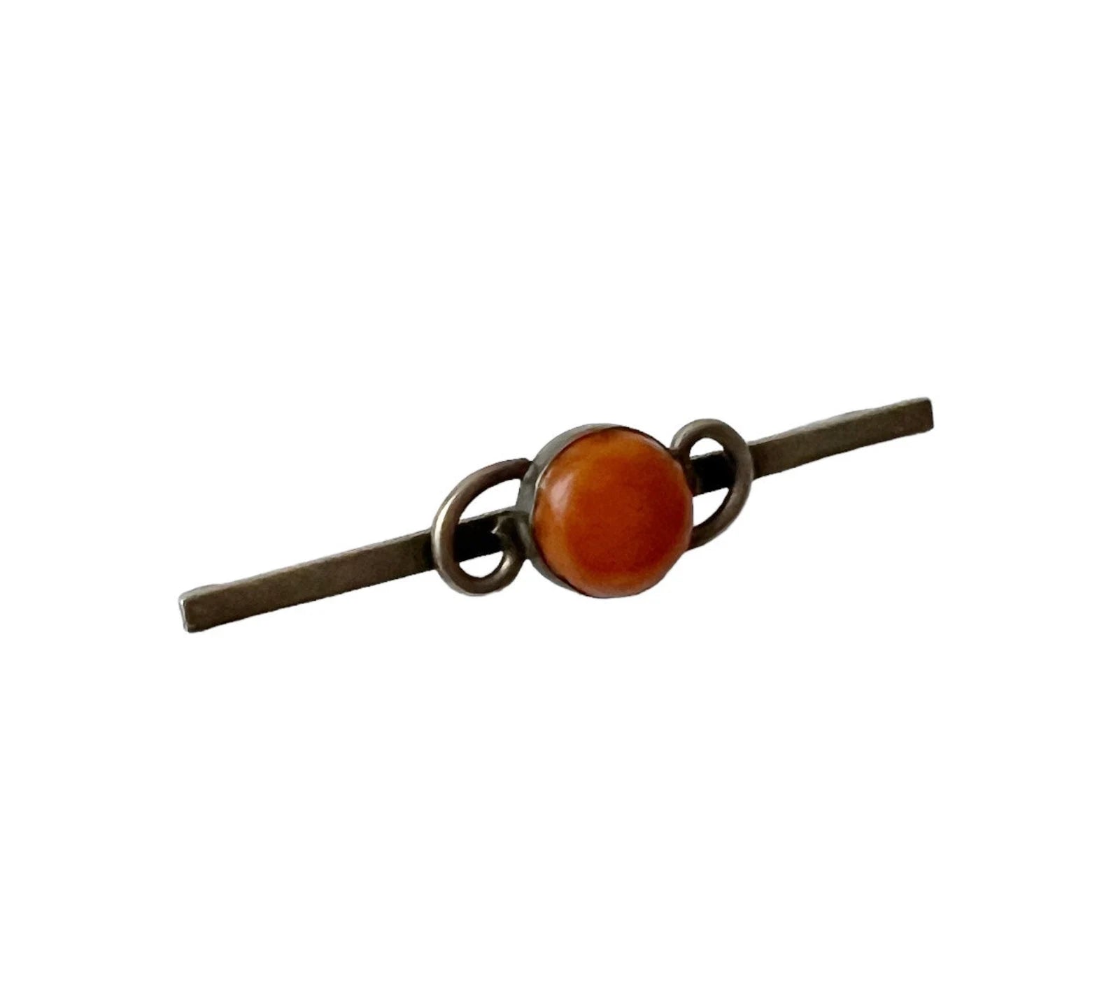 Vintage Art Nouveau  Amber Bar Brooch.