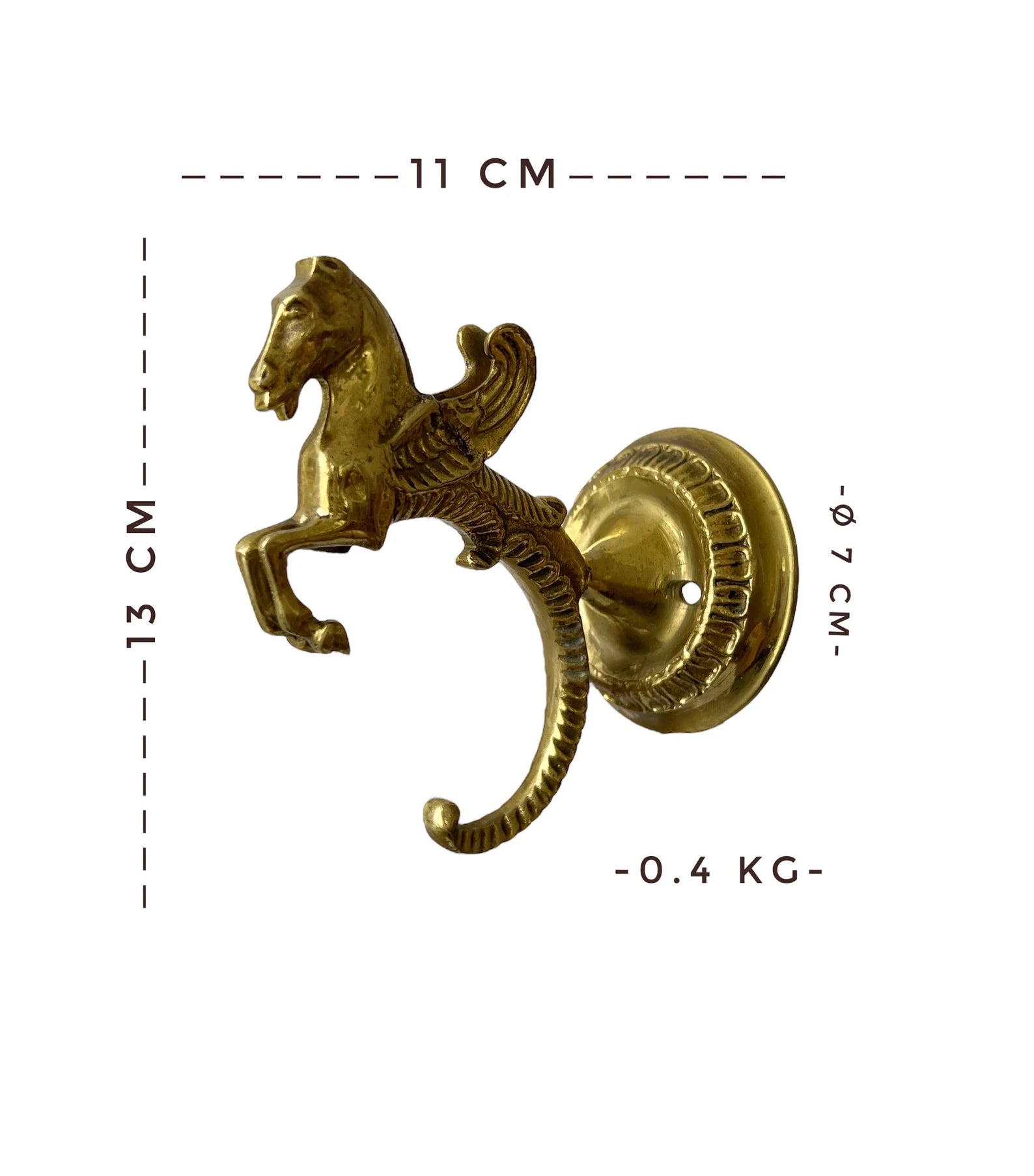 Antique Brass Pegasus Wall Hook: Winged Horse Coat Hook