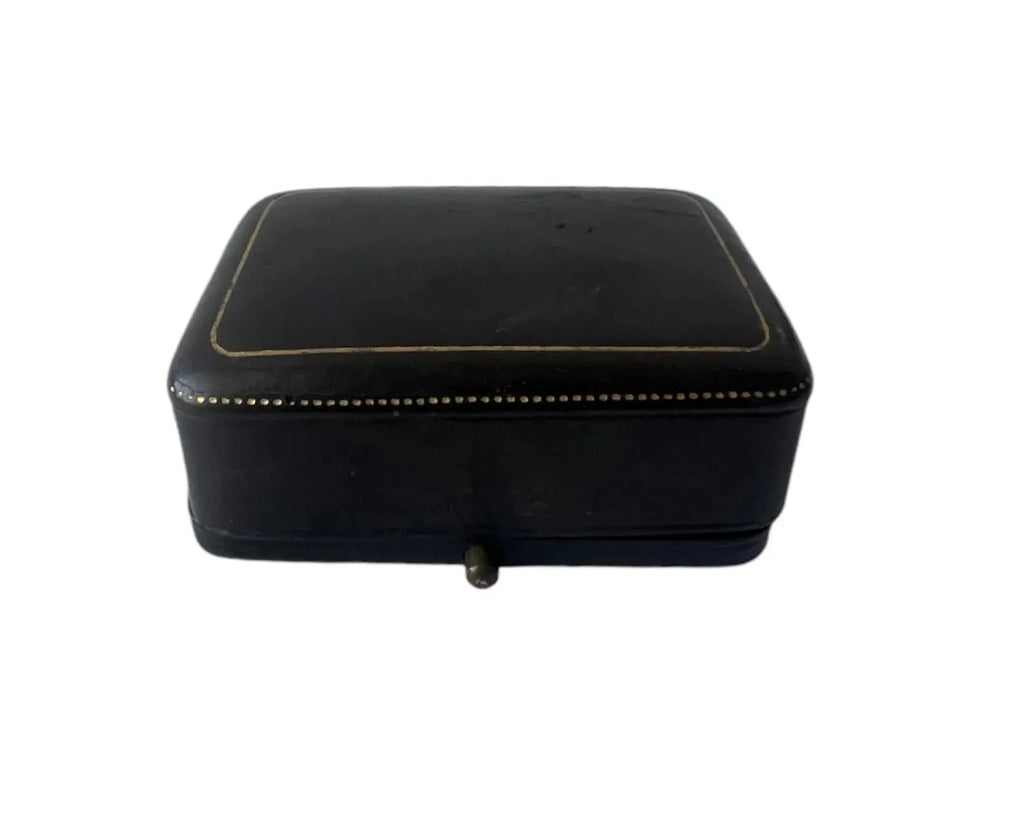 Antique Victorian Leather Jewellery Box Presentation Case Burgundy Velvet Lined
