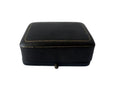 Antique Victorian Leather Jewellery Box Presentation Case Burgundy Velvet Lined