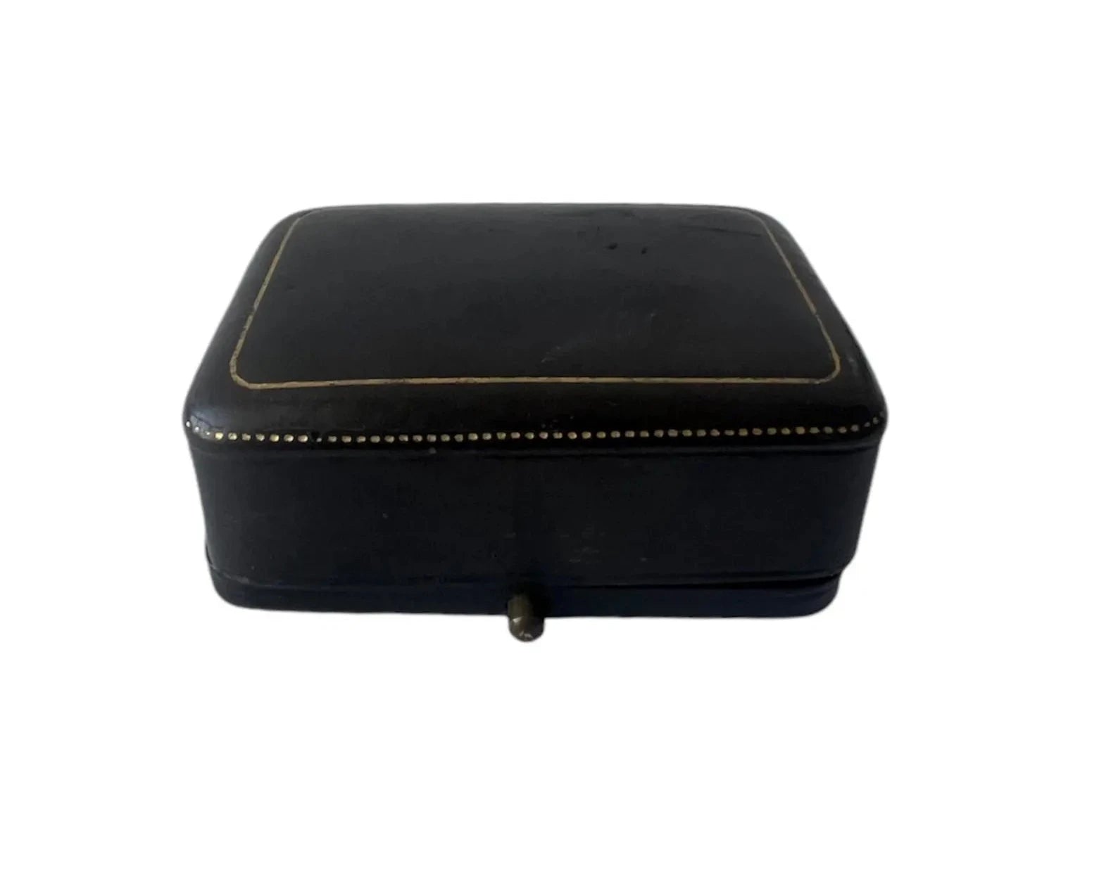 Antique Victorian Leather Jewellery Box Presentation Case Burgundy Velvet Lined
