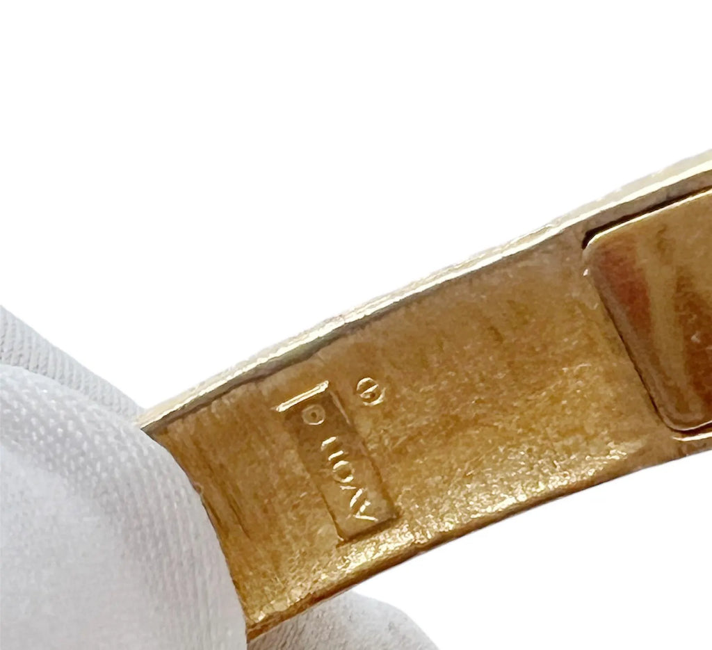 Vintage Avon Gold Tone Belt Clamper Cuff Bracelet