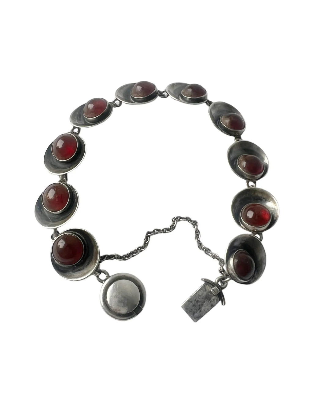 Vintage Baltic Amber Bracelet, Sterling Silver, Danish Modernist, Niels Erik From