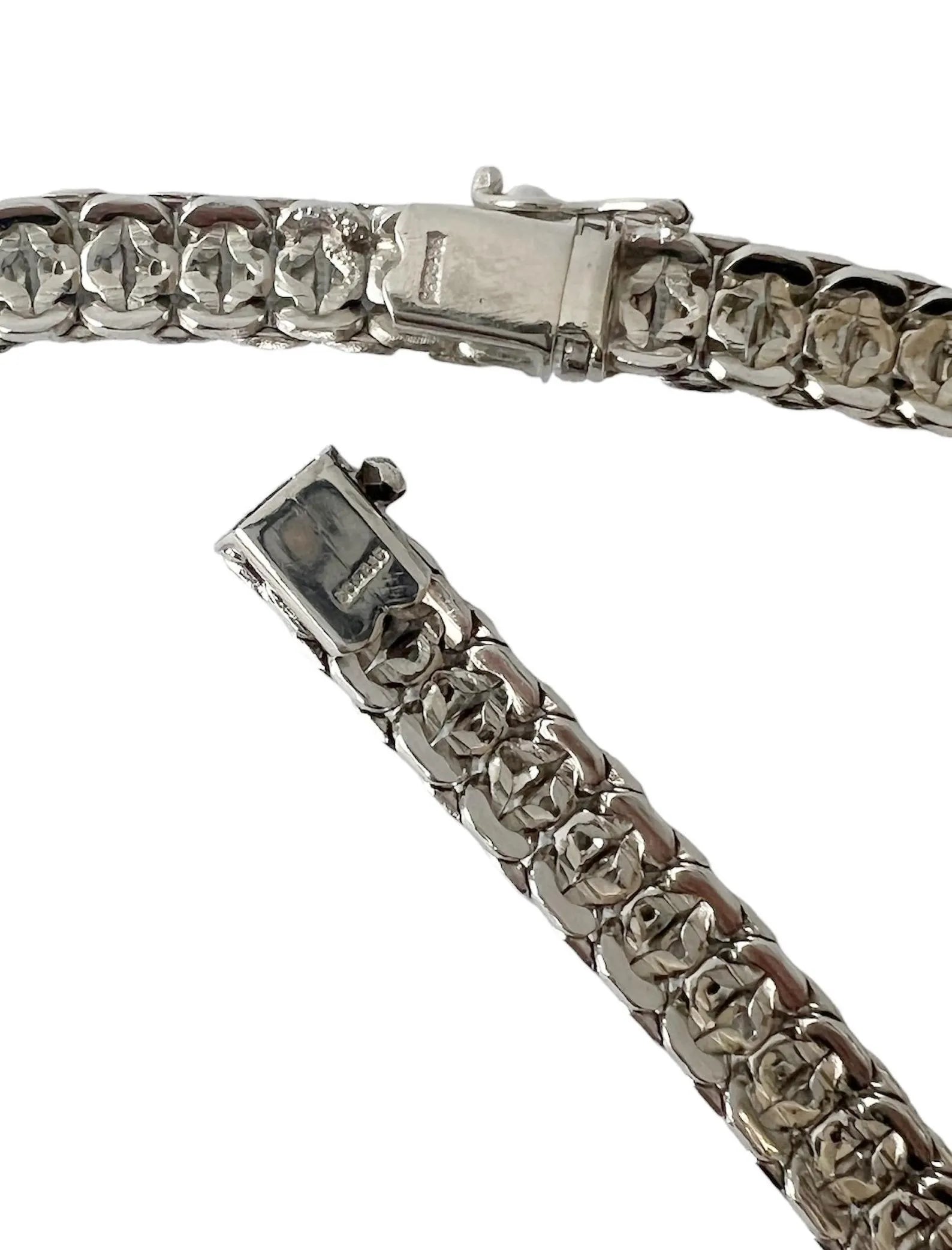 Vintage Silver Rhodium Plated  Set of Necklace and Bracelet.