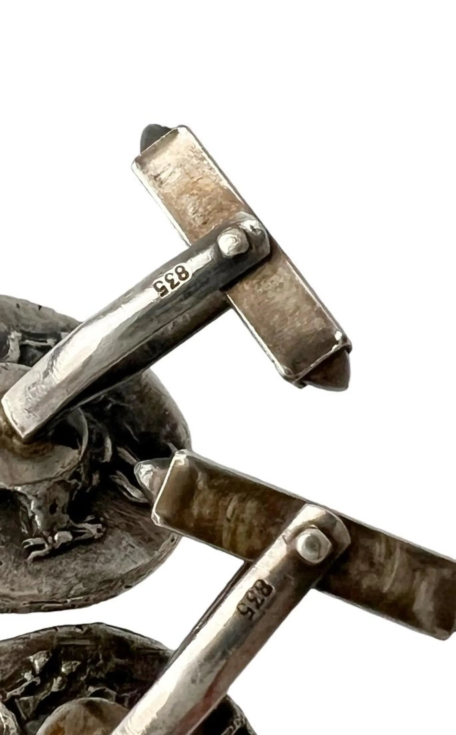 Vintage Alexander the Great Cufflinks, 835 Silver.