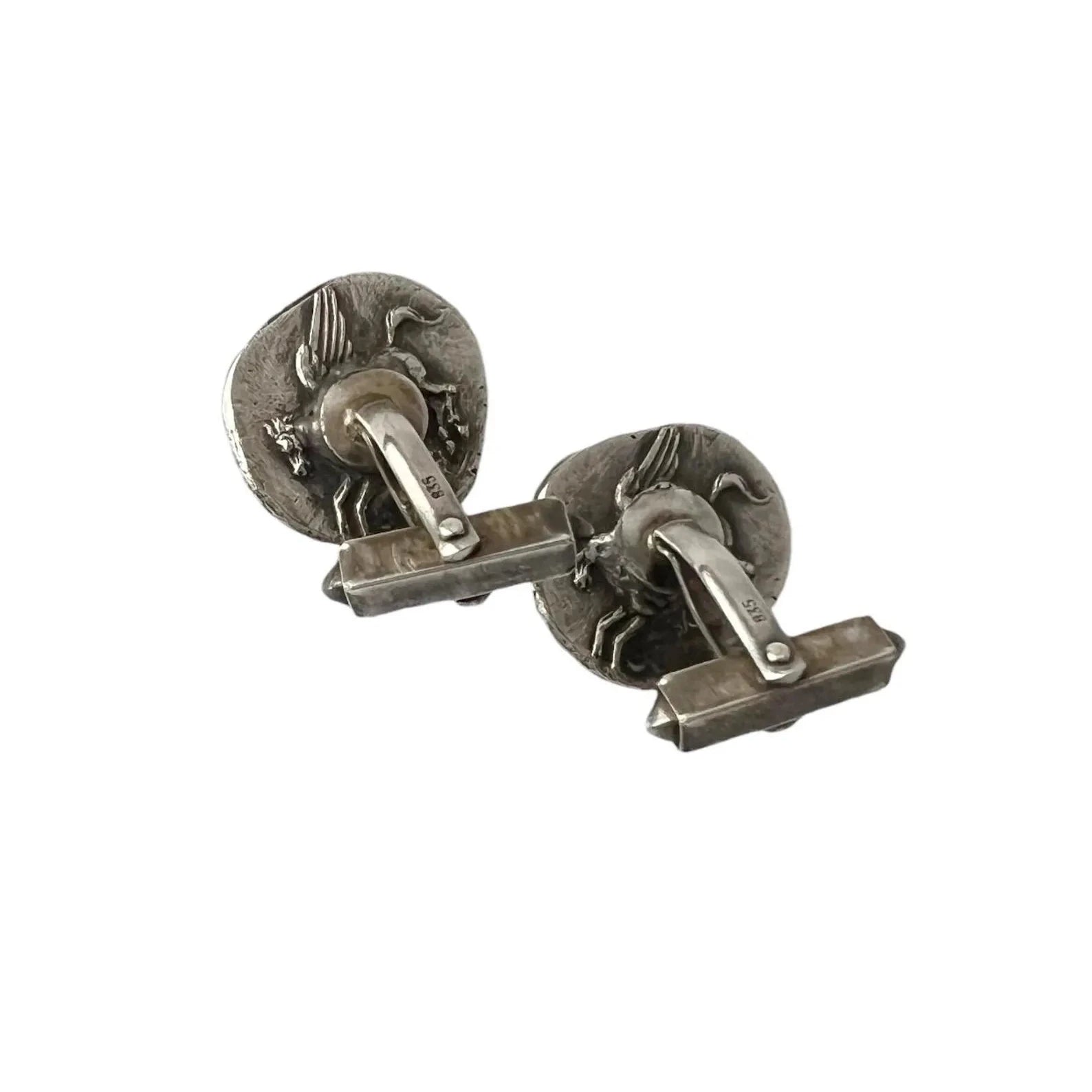 Vintage Alexander the Great Cufflinks, 835 Silver.