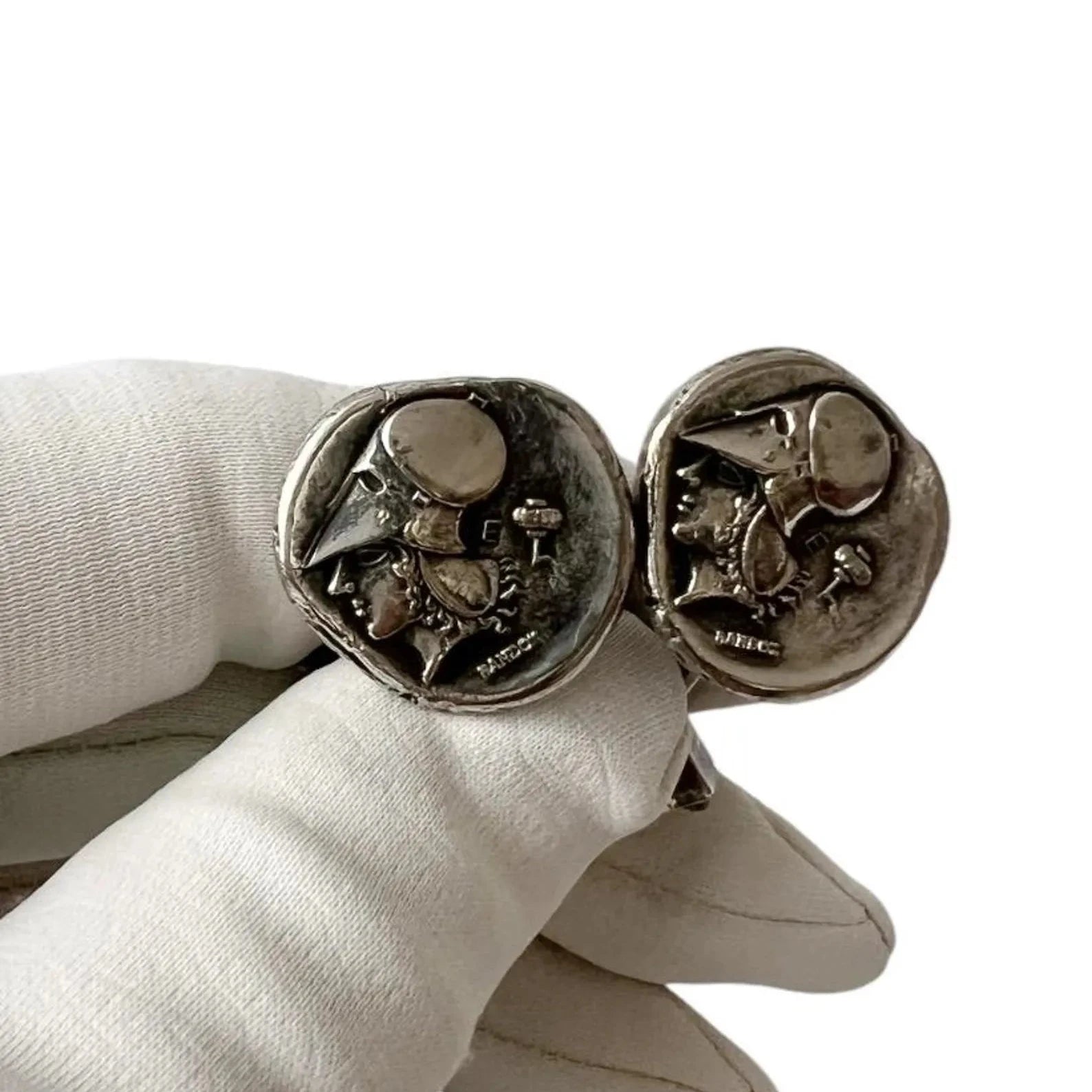 Vintage Alexander the Great Cufflinks, 835 Silver.