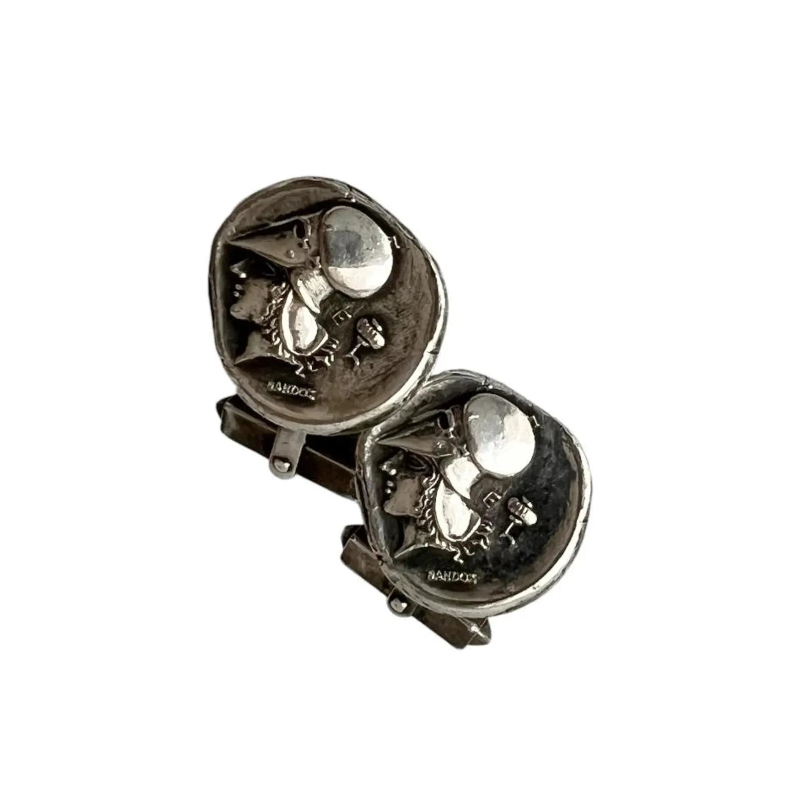 Vintage Alexander the Great Cufflinks, 835 Silver.
