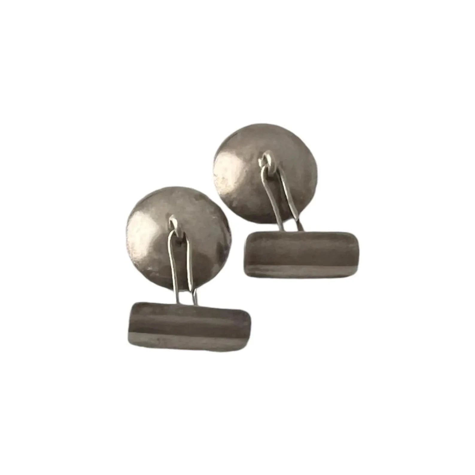 Vintage 800 Silver Jade Cufflinks