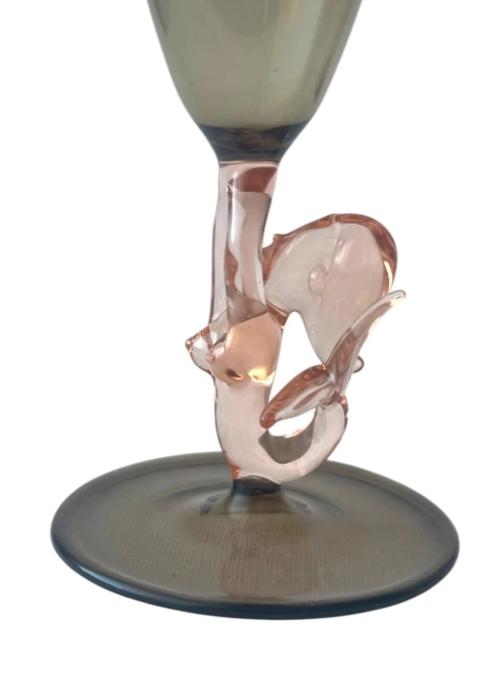 Lauscha Art Deco Mermaid Glasses – Fritz Lampl Style – Hand-Blown Etched Flutes