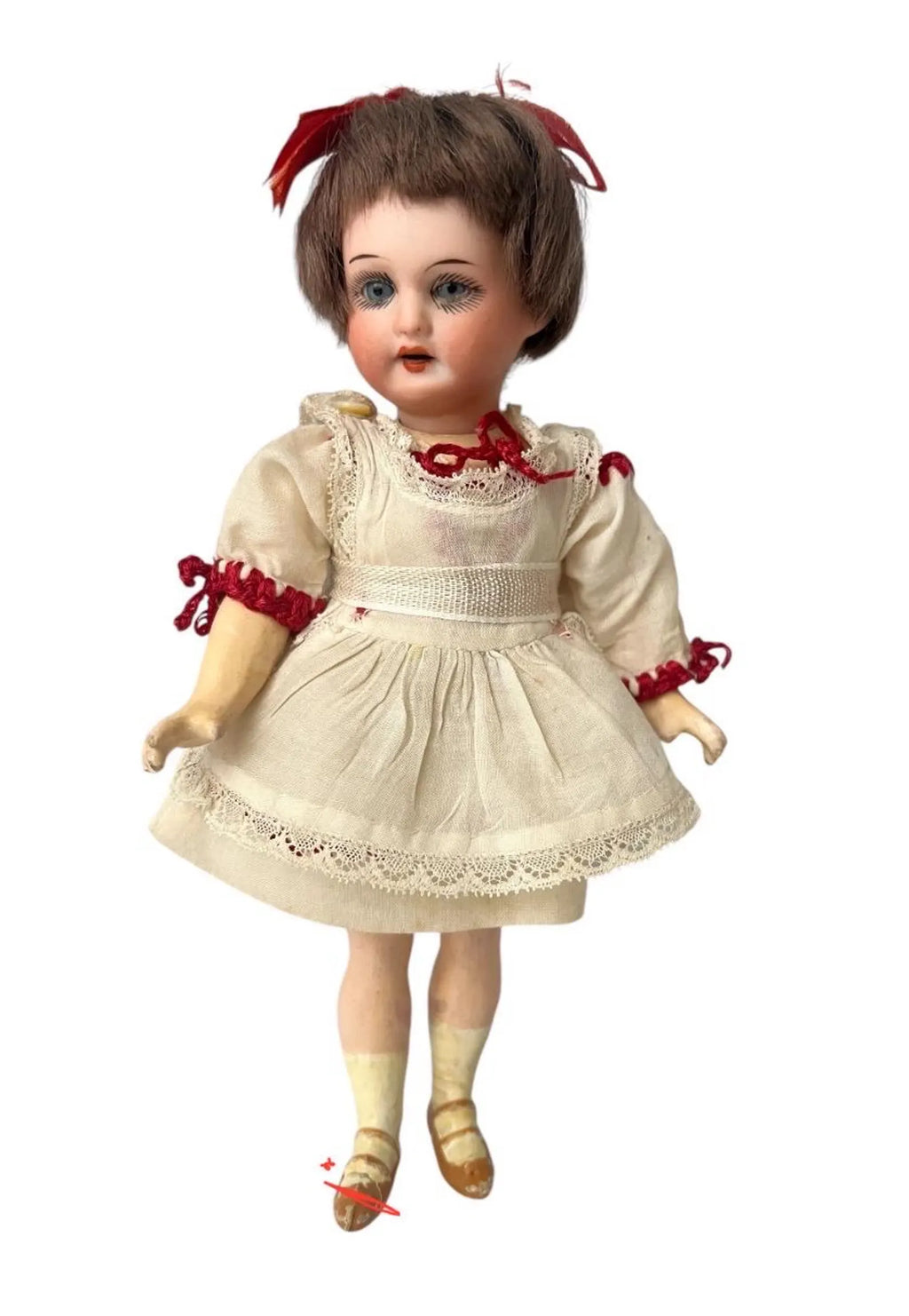 Antique German Mignonette Doll. Kestner or Armand Marseille. 18 cm (7 in) Circa 1890-1900s.