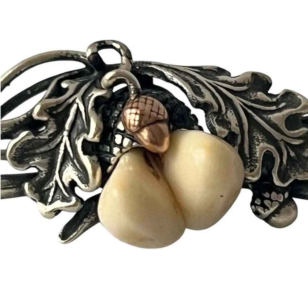 Antique Alpine 835 Silver Brooch. Hunting Grandel Trachten Jewelry.