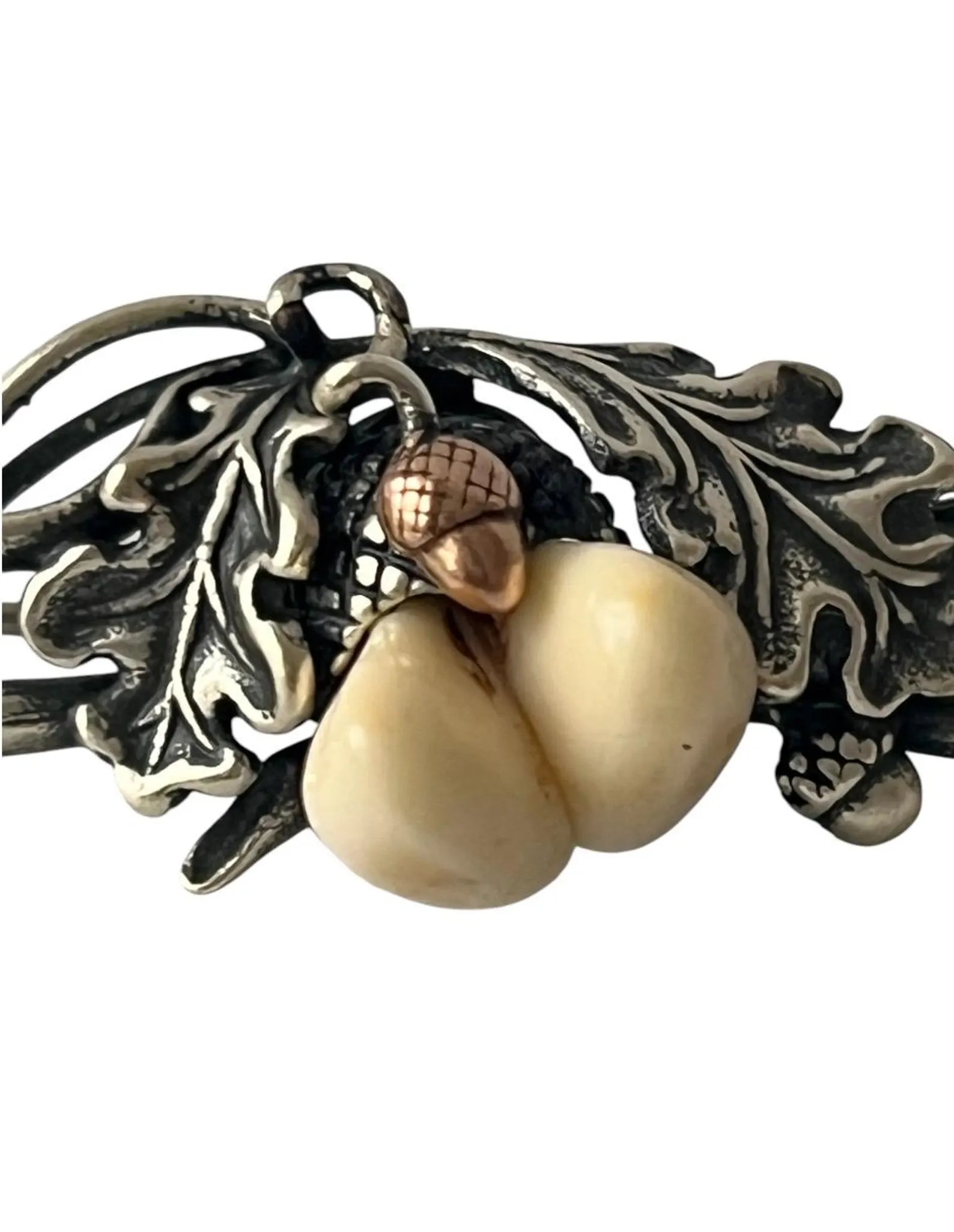 Antique Alpine 835 Silver Brooch. Hunting Grandel Trachten Jewelry.