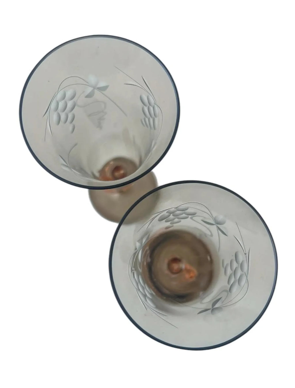 Lauscha Art Deco Mermaid Glasses – Fritz Lampl Style – Hand-Blown Etched Flutes