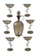 Art Deco Glass Decanter Set, Nude Figurative Stems, Fritz Lampl Bimini, 1920s