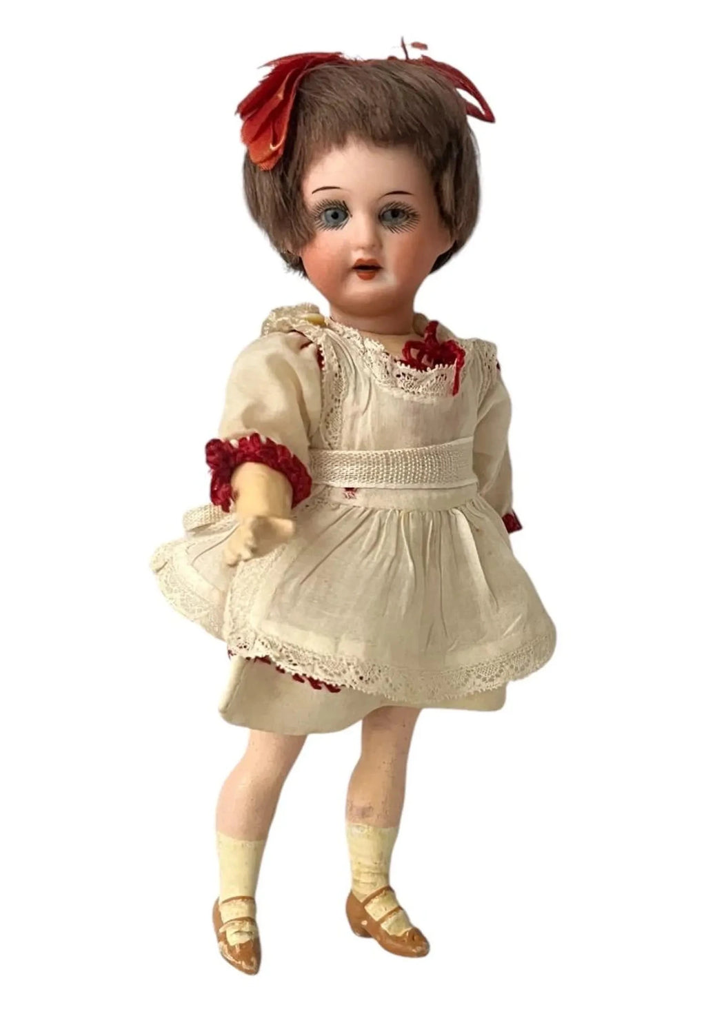 Antique German Mignonette Doll. Kestner or Armand Marseille. 18 cm (7 in) Circa 1890-1900s.