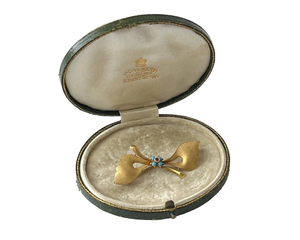 Antique Leather Jewelry Box by J.C. Vickery, Regent Street, London, Late 19th Century