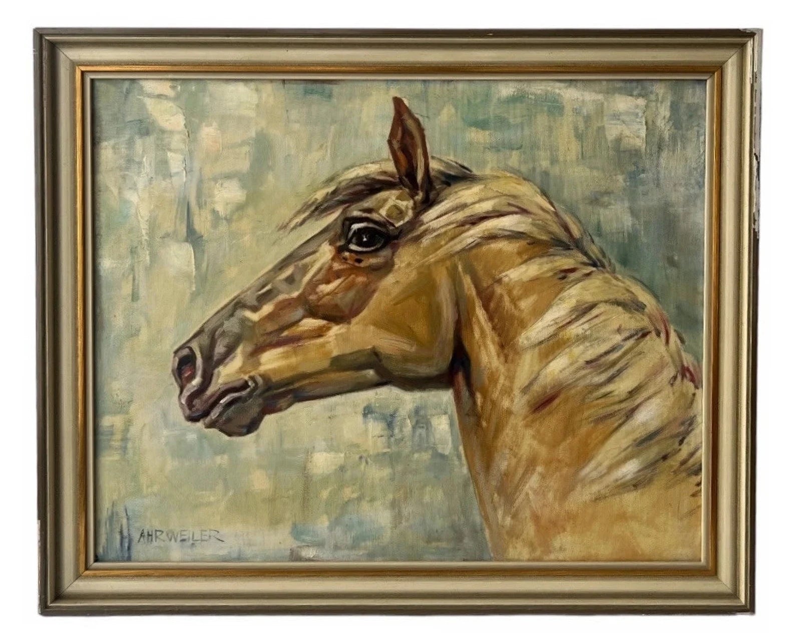 Mid-Century Horse Oil Painting by Willy P. Ahrweiler (1905–1987), Signed, Framed